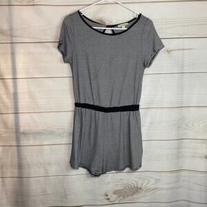 Rolla Coster Black W/ White Stripes Open Back Romper Size Medium